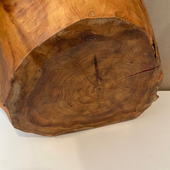 Vintage Burl Wood Bowl Large Mid Century Fruit Bowl 17" Wide - Picture 9 of 9